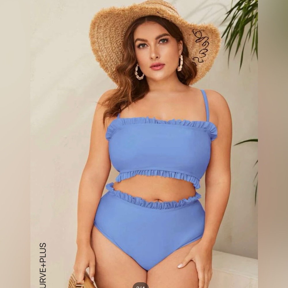 Dusty blue bikini with ruffle detail 4XL (20)